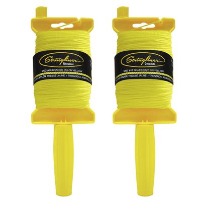 Stringliner 11150 Original Masons Line Reels  100. Stringliner Original BRAIDED YELLOW 100'. (2 Pack)