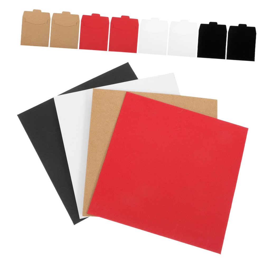 SEWOART 20pcs Kraft Paper Cd DVD Storage Sleeves Colors Envelopes for DVDs and Item Organization