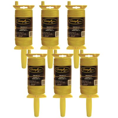 Stringliner 25700 Pro Masons Line Reels  1 Lb. Stringliner PRO TWISTED GOLD 1080'. (6 Pack)