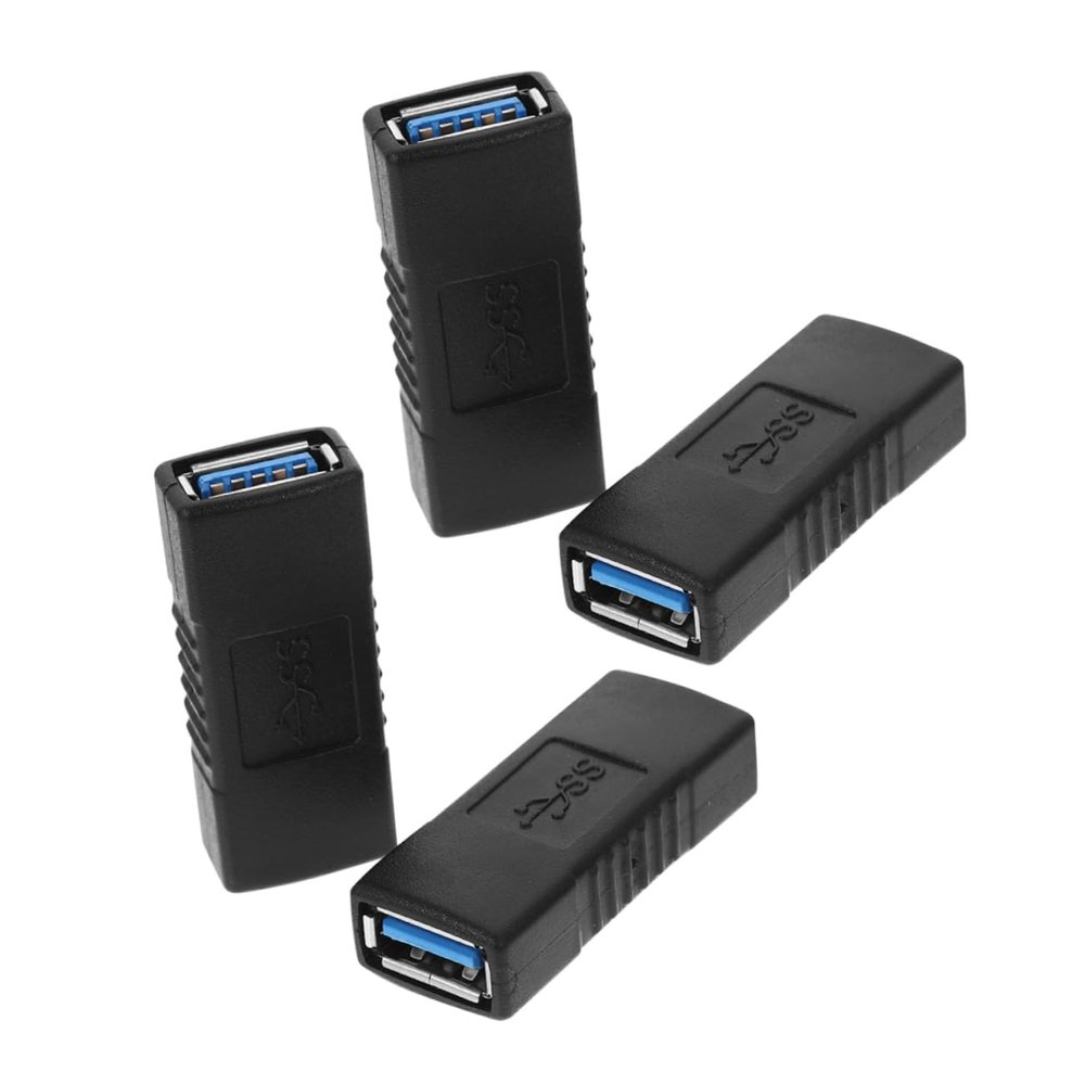 4pcs USB to USB Female Adapter Male to Female Connector for Laptop Phone Home Travel Construction