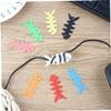 Angoily 200pcs Silicone Fish Bone Cable Organizer Earphone Line Winder for Home Office Cable Storage Random Colors view 3