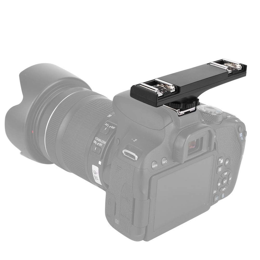 Ultralight Hot Shoe Mount Splitter, Cold Shoe Phone Mount Adapter for DSLR Camera Camcorder