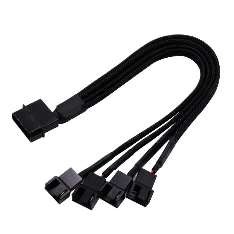 BOXUWFO HONGP 4-Port 3Pin/4Pin Cooler Cooling Fan Splitter Power Cable Environmental Connector Cables