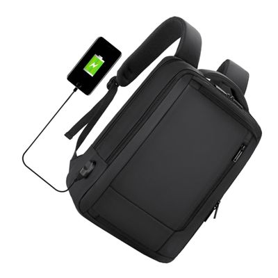 Angoily Black Large Capacity Business Backpack for Men Usb Charging Laptop Bag for Commuting and Office Use Built Charger Versatile Travel Bookbag