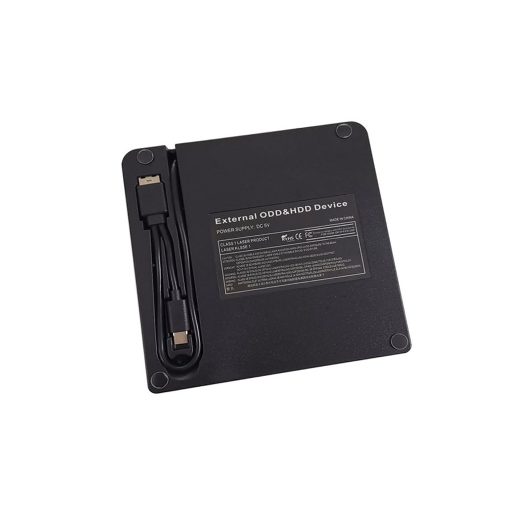 Angoily Typec External DVD Drive Ultra-Thin Portable USB Optical Drive for Laptops Desktops Shockproof Low Noise Easy to Use Black