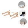 ARTIBETTER 1Pc Wooden Stand Dual Rack for Laptops Heat Dissipation Holder Stylish Desktop Accessory Wooden Supporting Stand view 3