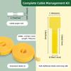 48 Pcs Self Adhesive Cable Management Ties with 2 Rolls Adjustable Cable Straps, Hook and Loop Wire Management Ties for Under Desk, Cord Organizer Clips for Desk, Home Office Essentials (Yellow) view 2