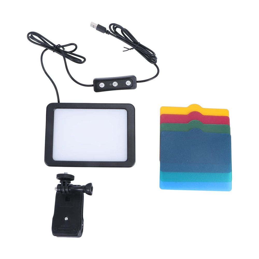 Artibetter Video Conference Fill Light for Laptop Desktop Adjustable USB Lighting for Streaming Calls and Photography with Brightness Control and Accessories Clip Color