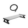 Angoily 1Set Screen Riser Stand for Dual Slot Tempered Desktop Organizer with Port for Office Desk Home Use and Enhanced Cooling Support view 1
