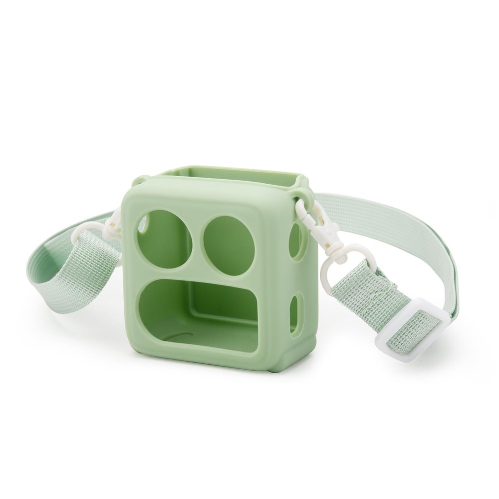 Case for Yoto Mini 2024, Card Reader Silicone Protective Cover, Kids Audio Storytelling Machine Storage Cover with Shoulder Strap (Green)