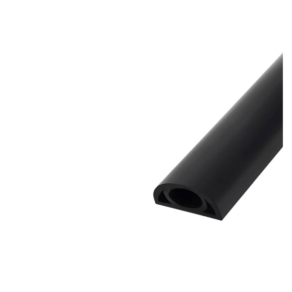 ZSAZSO 4.0m Floor Cord Cover Self-Adhesive Cord Protector Extension Wiring Duct Protector(Black)