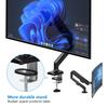 AILUNER Single Arm Monitor Desk Mount for 13-32 inch Screen, Tilt, Swivel, Rotation, Ergonomic Gas Spring Monitor Stand with Cable Management, VESA 75/100mm view 4