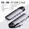 10-in-1 USB C Hub Docking Station with Hidden Cable & Finger Ring Design, 4K HDMI/VGA Dual Display, Gigabit Ethernet, SD Card Reader - Portable Laptop Dock for MacBook/Dell/HP view 2