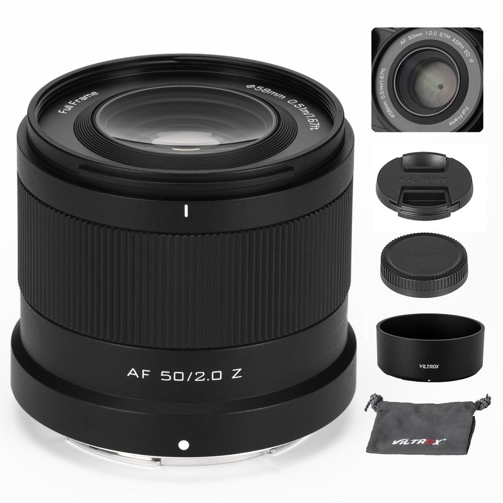 VILTROX 50mm F2.0 Z-Mount, AF 50mm F2 Lens for Nikon Z, Standard Full Frame Large Aperture STM Auto Focus Prime Lens for Nikon Z-Mount Cameras Z5 Z50 Z50II Z6 Z6II Z7 Z7II ZFC Z30 Z9 Z8 ZF Z6III
