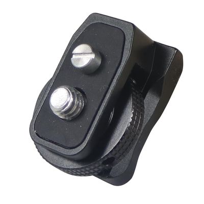 NovelGoal Cold Shoe Mount with 1/4" Screws & Anti-Reversal Positioning Pin, Quick Release Adapter for SLR A7C/XT4 Camera (1,with Disk Mounting Black)