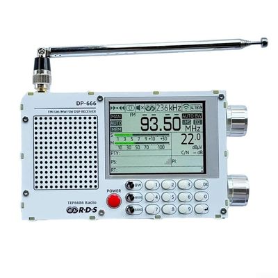 DX-666 Radio, Portable Shortwave Radio AM FM LW SW High Sensitivity Full Band Radio with TEF6686 Chip for Kitchen, Desk, Bedroom, Office and Outdoors(White)