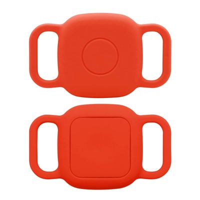 Dog Collar Holder for Tile Mate 2024/2022 Bluetooth Tracker, Anti Lost Waterproof Silicone Soft Case Secure Protective Cover Finder for Keys, Bags, Cat Dog Collar Tag, 2 Pack (Red)