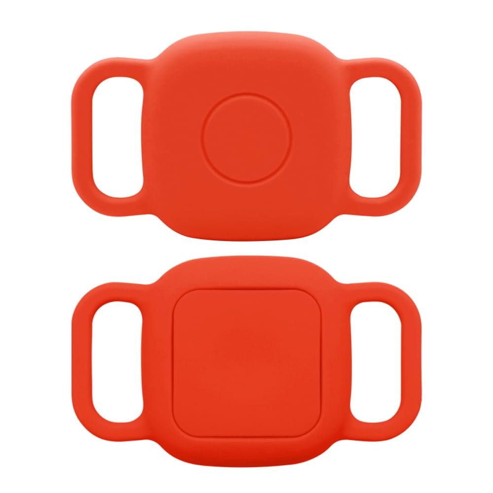 Dog Collar Holder for Tile Mate 2024/2022 Bluetooth Tracker, Anti Lost Waterproof Silicone Soft Case Secure Protective Cover Finder for Keys, Bags, Cat Dog Collar Tag, 2 Pack (Red)