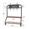 EKDJSN Mobile TV Stand, Mobile TV Cart on Wheels, Height Adjustable Rolling TV Stand, Bedroom Living Room TV Cart, TV Floor Stand with AV Shelf, TV Mount Holds up to 50kg(Black,32-75'') view 2