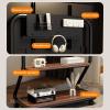EKDJSN Mobile TV Stand, Mobile TV Cart on Wheels, Height Adjustable Rolling TV Stand, Bedroom Living Room TV Cart, TV Floor Stand with AV Shelf, TV Mount Holds up to 50kg(Black,32-75'') view 3