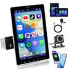 10.1 inch Single Din Car Stereo Wireless CarPlay Android Auto, Rimoody Rotational Touch Screen 1280x720 Car Radio with Bluetooth 5.2 FM/AM/RDS/EQ USB/AUX/TF/SWCCar Audio Receiver Backup Camera view 1