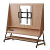 EKDJSN Mobile TV Stand, Rolling TV Cart for 26-50 Inch Screens, Tilting Mount, Wood Rolling TV Stand, Height Adjustable TV Floor Stand with Wheels, TV Mount with Open Storage(Natural) view 1