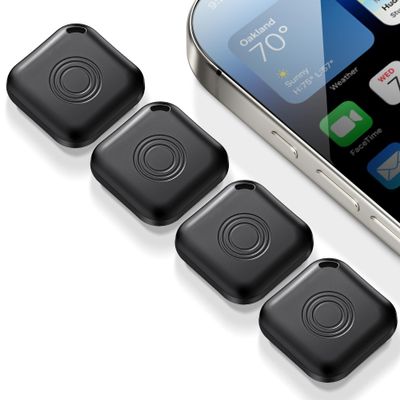 Air Tracker Tags-4 Pack Tracker Tag Work with Apple Find My (iOS 14.6 Above Only) Tag Smart Tag Item Finders for Key, Luggage, Backpack,etc (Black, 4 Pack)