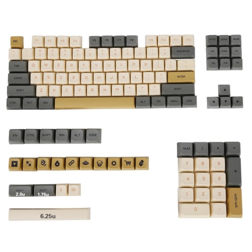 APOJHGF XDA Profile PBT Keycap Set 125 Dye Sublimation Compatible with Mechanical Keyboards with MX Compatible Switches