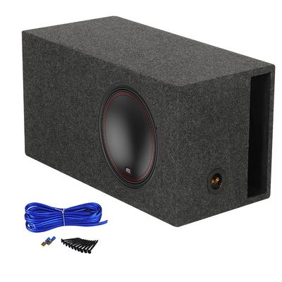 Audiosavings Bundle: 12" Car Audio Subwoofer Sub Bundle with Rockville Single 12 1.0 cu.ft. 3/4 MDF Sealed Subwoofer Enclosure Box + Complete Single Sub Box Enclosure Installation Kit (3 Items)