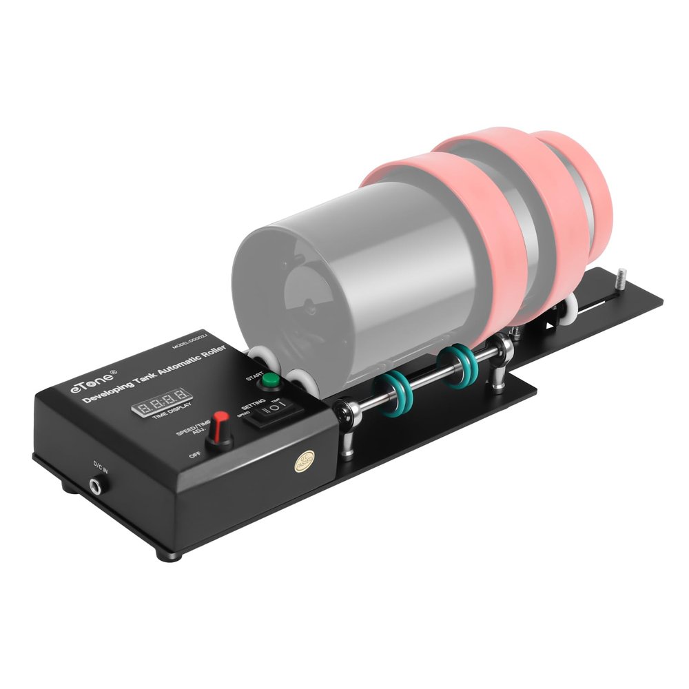 eTone Developing Tank Automatic Roller Darkroom Film Camera Accessories Processing Equipment | Compatible with Jobo AP/1500/Jiancheng/Wigobolt Tanks (Includes Extension for Large Tanks)