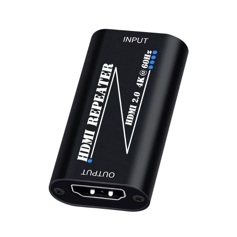 HDMI 2.0 Repeater 4K 60Hz hdmi Signal Booster Amplifier Extender No Power Required for TV/Laptop/PS4/DVD Plug and Play