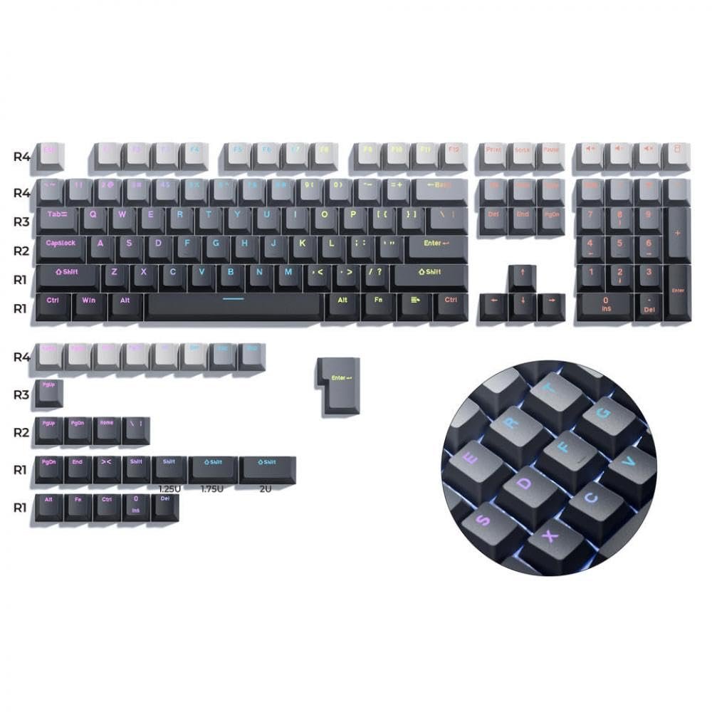 APOJHGF Gradient Backlit Keycaps Profile PBT Double Shot Compatible with MX Switch Mechanical Keyboards RGB Keycaps