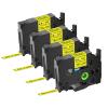 KCMYTONER 4 Pack Compatible for Brother P-Touch HSe-611 HSe611 HS-611 HS611 5.8mm 0.23" Black on Yellow Heat Shrink Tube Label Tape for Wire Cable use in PT-E500 PT-H105 PT-H111 PT-H300 PT-H500 view 1