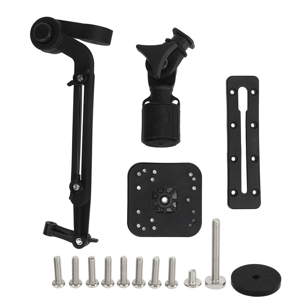 Fish Finder Base Kit, Nylon and Stainless Steel Construction, Greater Clamping Force, Compatible with, Full Range Motion, Easy Installation for