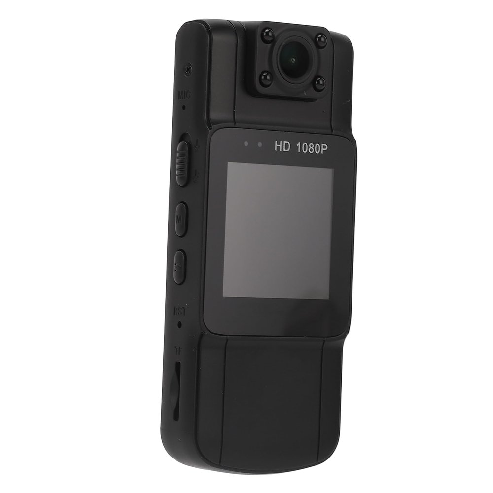 Oreilet Mini Body Camera, 7 Hours Recording 1080P Infrared Night Motion Detection 180 Degree Rotation Lens Body Worn Camera with 1.54inch Display for Indoor Outdoor