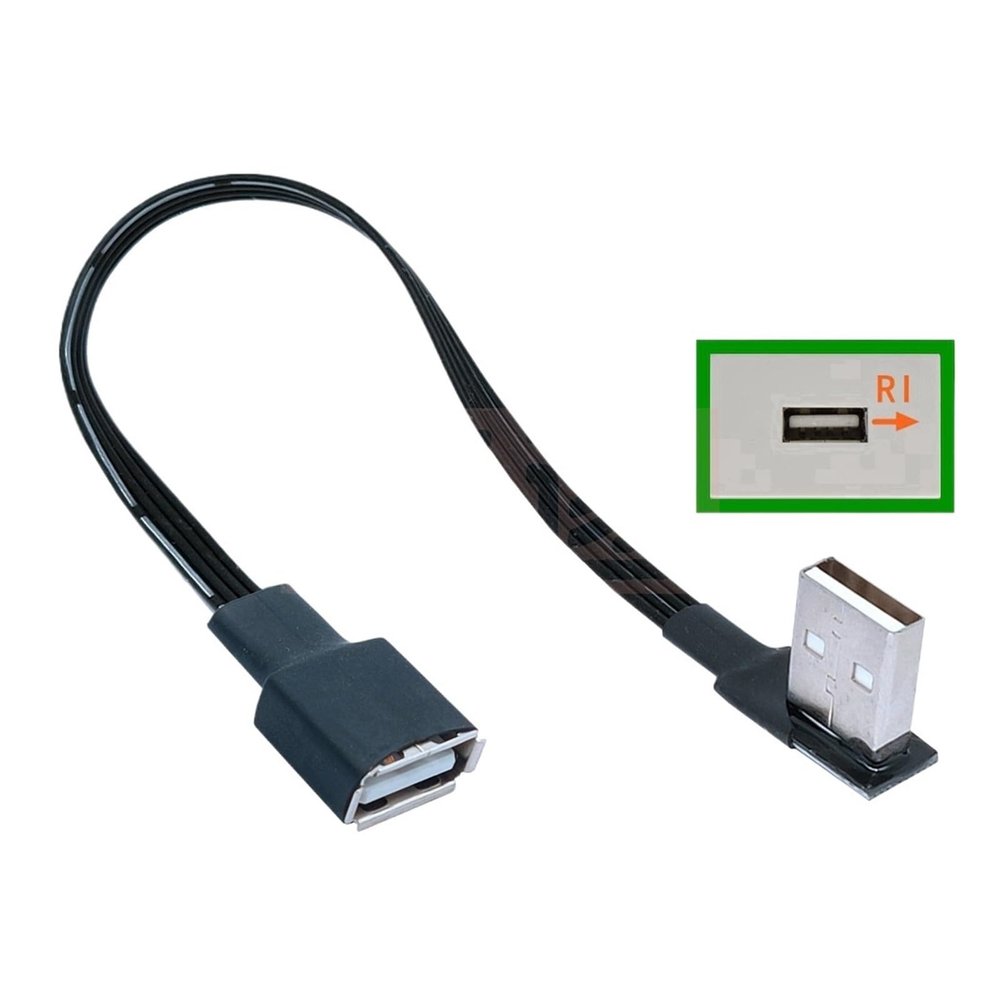 lowmountainswere 5cm 10cm USB 2.0 A Male to Female 90 Angled Extension Adaptor Cable USB2.0 Male to Female Right/Left/Down/up Black Cable Cord(0.5M,AMRI-AF)