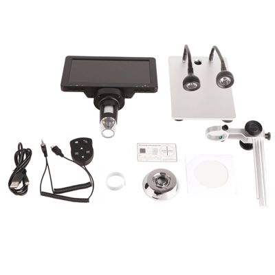 7in High Definition Industrial Electric Digital Microscope with 270 Adjustable Screen, Long Working Distance, Remote Control and Fill Light, for Mobile Phone Repair