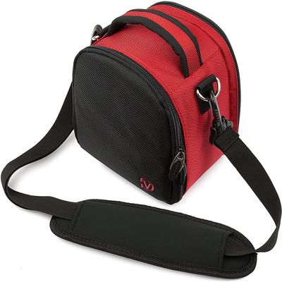 eBigValue Compact Red Nylon Crossbody Camera Shoulder Bag Quick Access Compatible EOS M M3 M5 M6 M50 Powershot SX Series