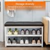 JHDXL Large Shoe Rack, of Shoes Storage Rack Narrow Shoe Rack, Portable Shoe with Door, Shoe Organizer,Vertical Shoe Rack, Ideal for Bedroom, Living Room, Entryway(Brown,86cm/33.9in) view 3
