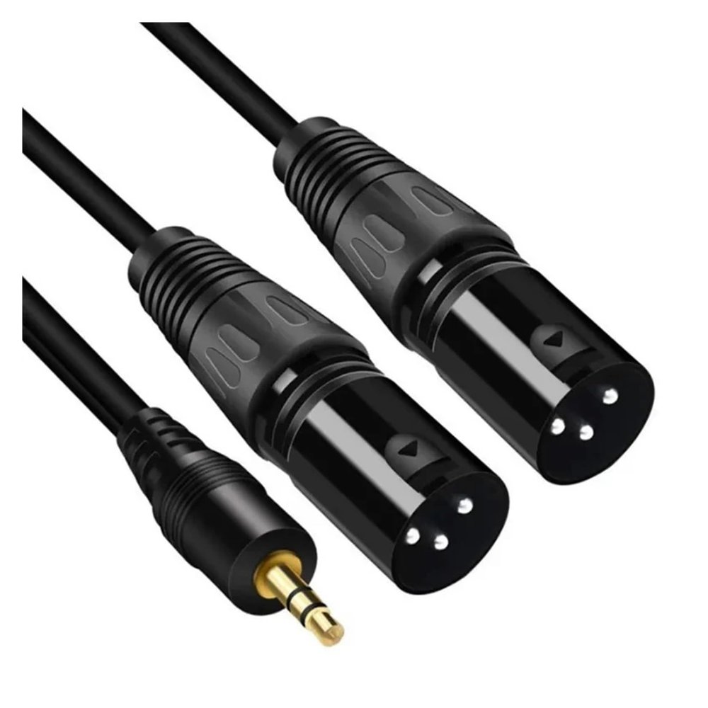 ACGTUY 3.5 Mm Ja-ck to XLR Audio Cable TRS Stereo Male to Male XLR Splitter Compatible with The Mixer Speakers Amplifiers(3.5mm to 2XLR Male,2m)