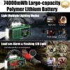 QAUYYW Hand Crank Emergency Radio,74000mWhSolar Powered Hand Crank Portable NOAA AM FM Weather Radio with 3Mode Flashlight and Reading Light,Cell Phone Charger,Home and Emergency Distress Signall view 3