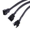 BOXUWFO HONGP 4 pin PWM Fan Cable 1 to 3 Ways Splitter Black Sleeved Extension Cable(5pcs) view 4