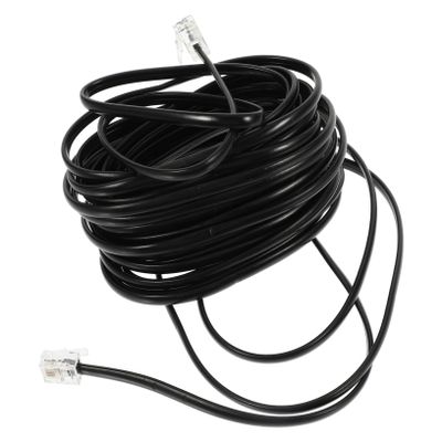 Gadpiparty Home Office Telephone Extension Cord Long Black Phone Cable Telephone Wire Replacement Cord for Landlines