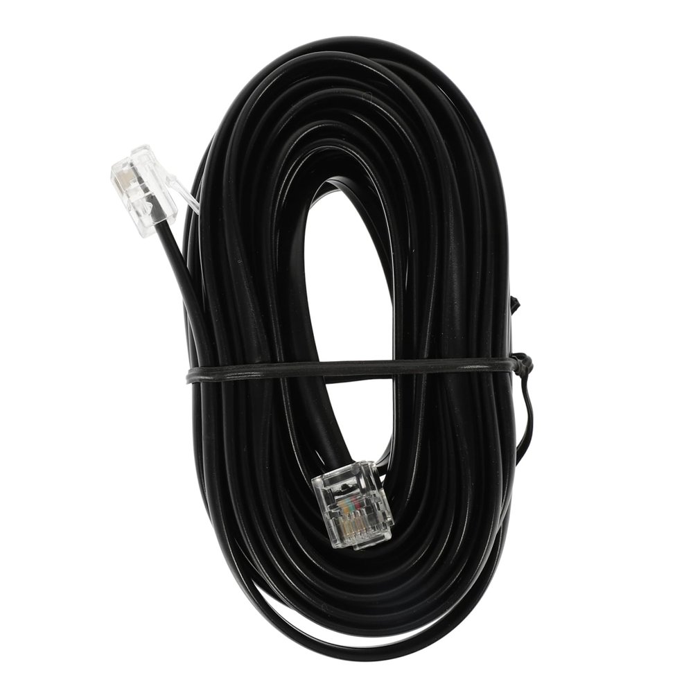Angoily 7.6m Telephone Cord Pc Replacement Cable for Landline Phones Sound Durable Design Compatible with Fax Machines and Modems Black Cord