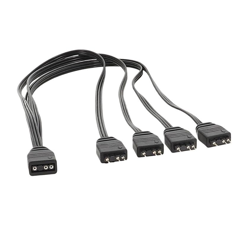 BOXUWFO HONGP 3 Pin ARGB Splitter Cable Expand and Control Multiple Addressable Devices(Red)