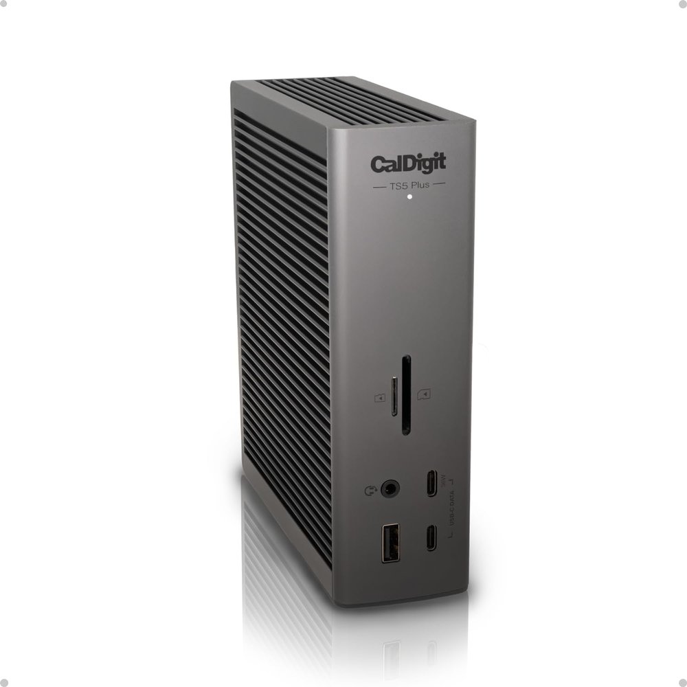 CalDigit TS5 Plus - Thunderbolt 5 Dock - 20 Port,10GbE, 140W Dedicated Host Charging, Thunderbolt 5 x3, USB 10Gb/s x10, Dual USB Controllers, Up to Dual 8K 60Hz Displays, 1.0m Braided Cable, 330W PSU