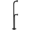 72-9C-D Black Steel Dual Height Gooseneck Pedestal, 72" and 42", Pad Mount view 1