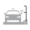 72-9C-D Black Steel Dual Height Gooseneck Pedestal, 72" and 42", Pad Mount view 3