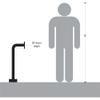 36-APD-WHI 36" Gooseneck Pedestal, 12" Neck Reach, 2" Square, White Powder Coated view 3