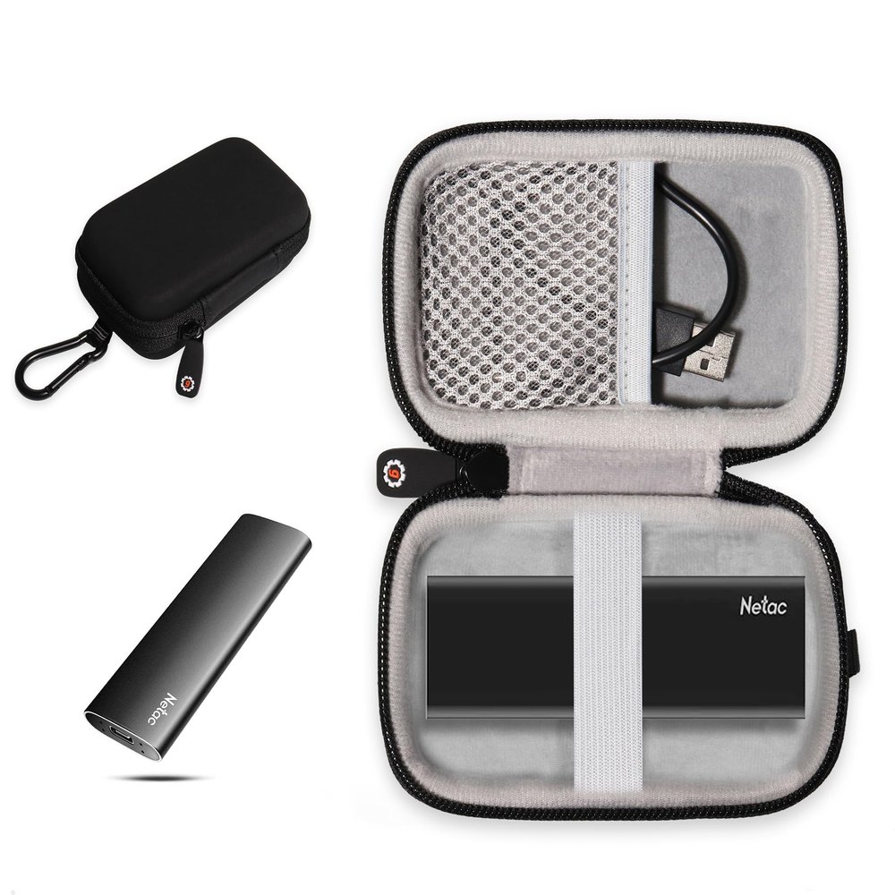 Getgear Portable Case Compatible with Nectac Portable SSD USB3.2 Gen2 1TB, 2TB, 512GB